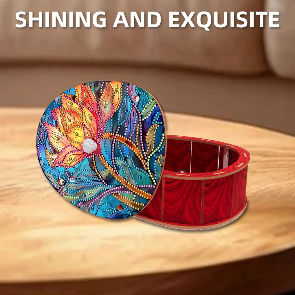5D DIY Diamond Art Rhinestones Decorative Holder Box with Lid Diamond Painting Jewelry Box Egg-Shaped Birthday Gifts for Friends