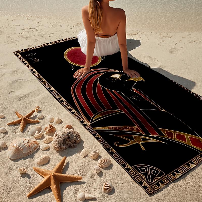 Eagle And Moon Symbolism Beach Towel, Super Soft Microfiber, Gift for Her/Him, Birthday, for Pool, Beach, Travel, Home Decor Fan gifts