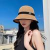 Women's Summer Straw Fisherman Hat, Sunshade, Face-Slimming Bucket Hat, Korean Style, Countryside Style, Lace Hollow Design, Versatile Bucket Hat