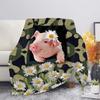 Cute Pig Pink Fleece Blanket Soft Warm Bedroom Throw Blanket On Bed Sofa Bedding Travel Sherpa Blankets for Adult Kids Quilt
