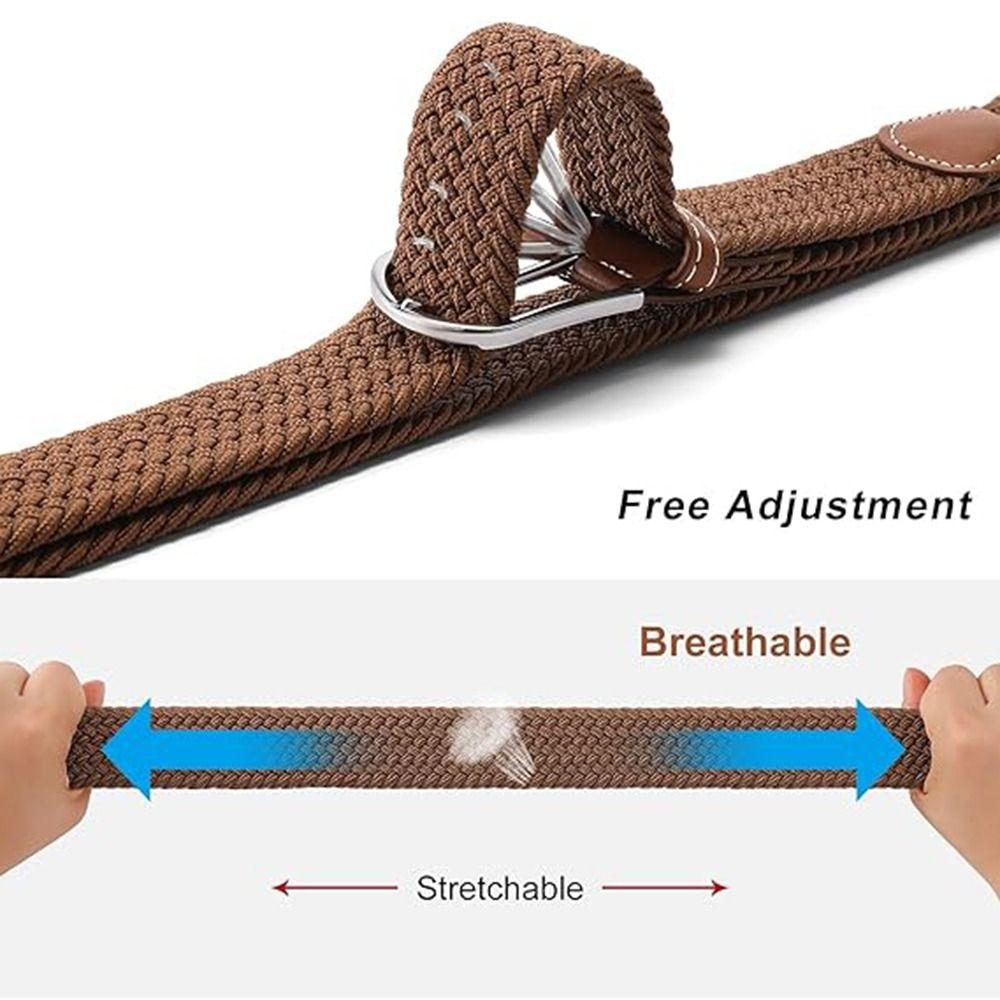 No Hole Stretch Woven Belt Adjustable Men's Waistband Premium Elastic Braided Belt  Work