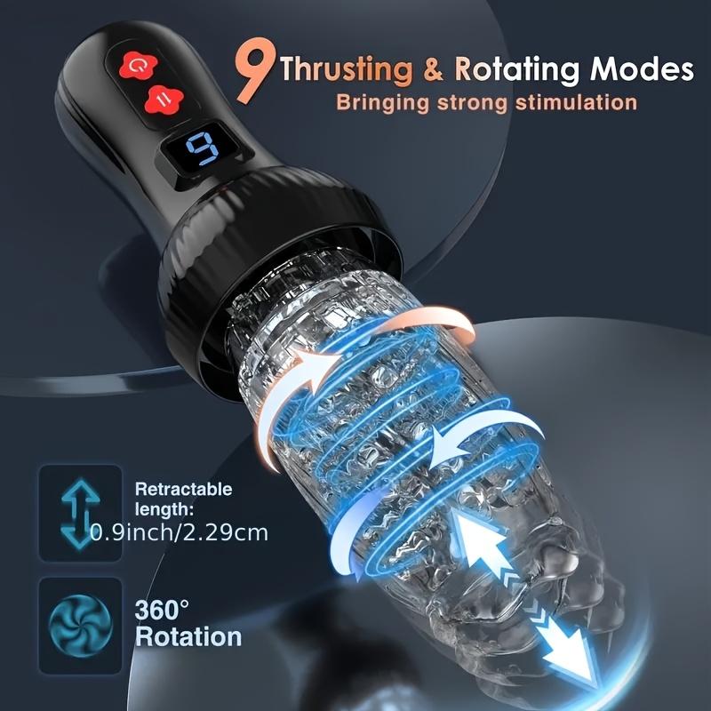 Male Automatic Masturbation Cup 9 Rotating Thrust Pocket Pussy Stroker Penis Blowjob Masturbator Adult Sex Machine Toys for Men