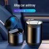 Luxury Car Ashtray - Aluminum Alloy & Stainless Steel with Customizable Logo, Anti-Smoke Design. Perfect Creative Gift for Car Interiors.