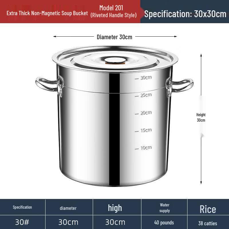 JPHZNB Large Food-Grade Stainless Steel Stockpot