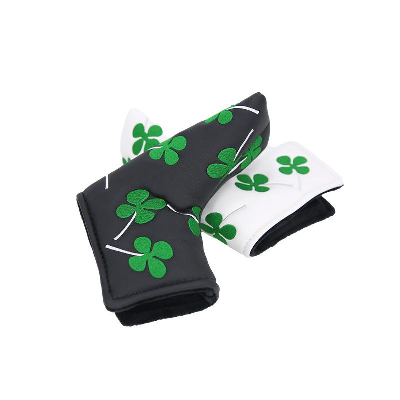 Four-Leaf Clover Golf Putter Cover - Thick Plush L-Shaped Club Protector
