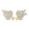 New 925 Silver Pink Heart Shape Women Earrings Brilliant Wedding Engagement Star Earrings Jewelry Gift