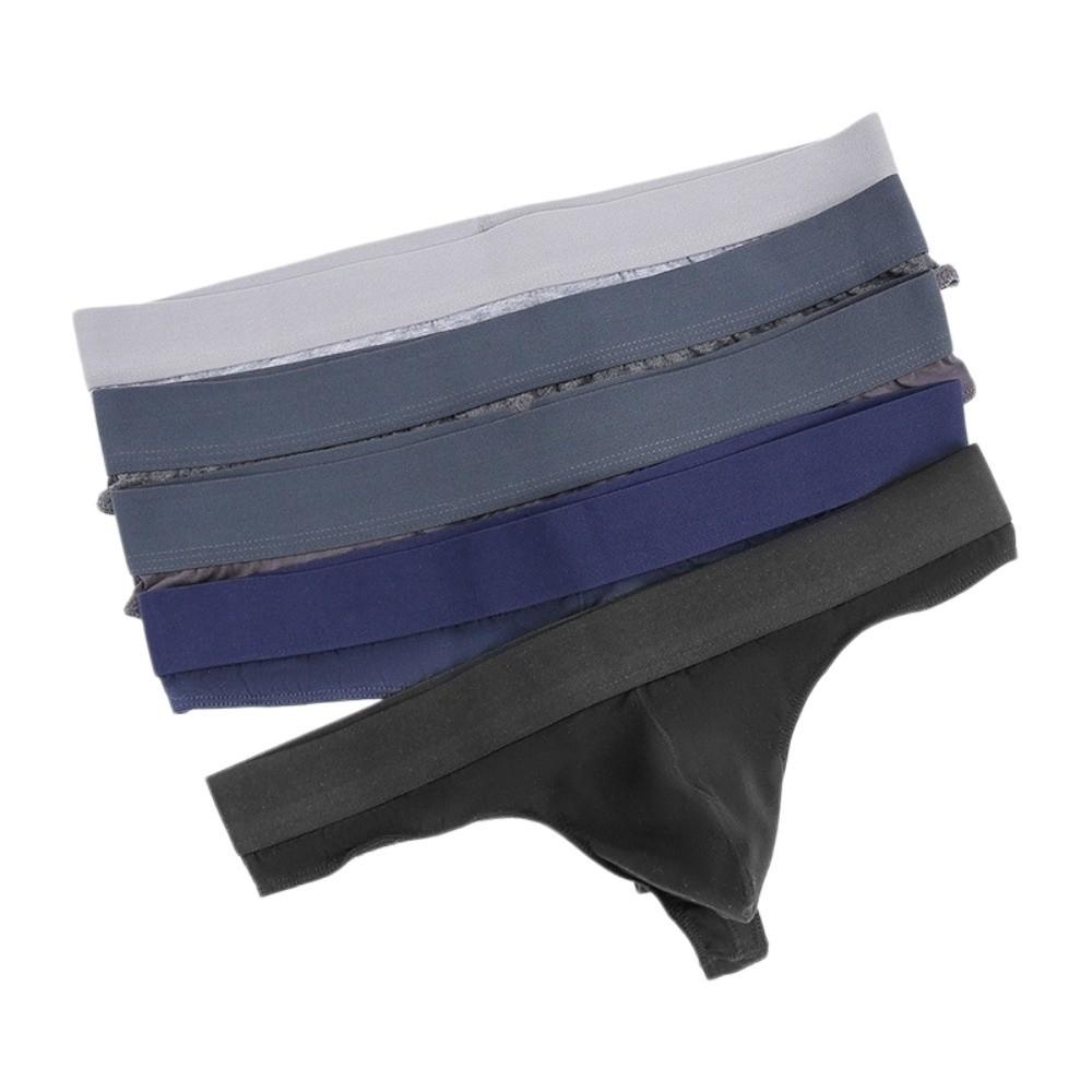 Breathable Cotton Men Thin Thongs Underpants Low Waist Men's Panties T-back Underwear Male Briefs Sports