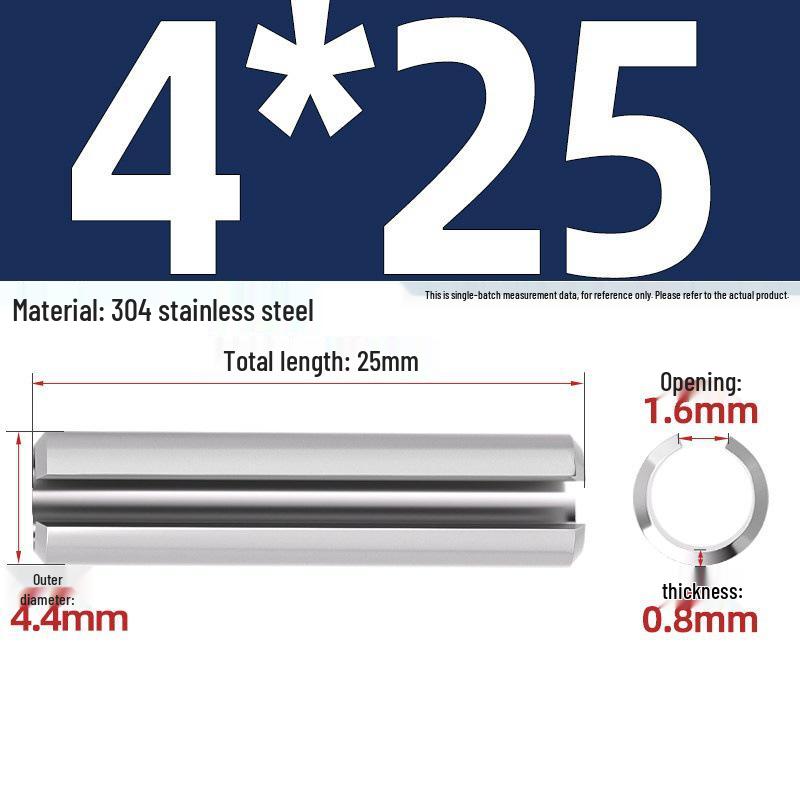 304 Stainless Steel Slotted Spring Pin, Cylindrical Shaft Pin, Locating and Hollow Pin (M5-M12)