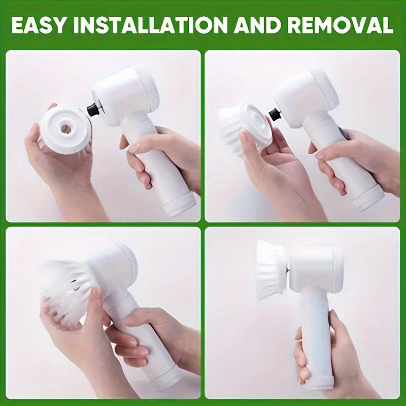 [USB Rechargeable]5-in-1 Rechargeable Electric Cleaning Brush Set with USB Charging, Multi-Purpose Handheld Brush Tool Kit for Bathroom, Kitchen
