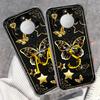 Beautiful Casing For Honor X 9d X 7d 5G Phone Case Golden Letter Butterfly Black Clear TPU Soft Housing For X9d X7d Shell Bumper