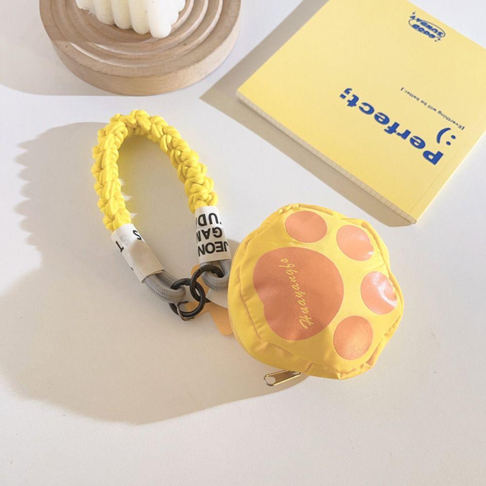 Pendant Phone Short Lanyard Wrist Bag Bluetooth Earphone Storage Bag Cat Paw Coin Purse  Children