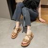 Flat Sandals Women's Elastic Strap Sleeve Cross Soft Bottom Student Casual Sandals