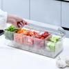 Contenant à Salade Transparent à Double Paroi avec Compartiment à Glace et Séparateurs pour la Conservation des Fruits et Légumes Frais
