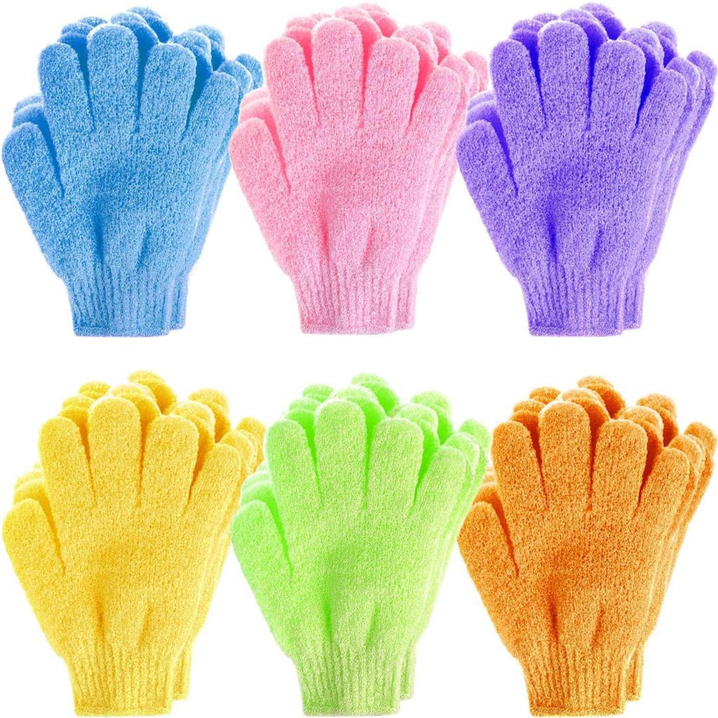 Seiden-Nylon 5-Finger Peeling-Handschuhe Beidseitige Körperpeeling-Handschuhe für Männer & Frauen Starke Peeling-Kraft für Rücken & Tote Haut