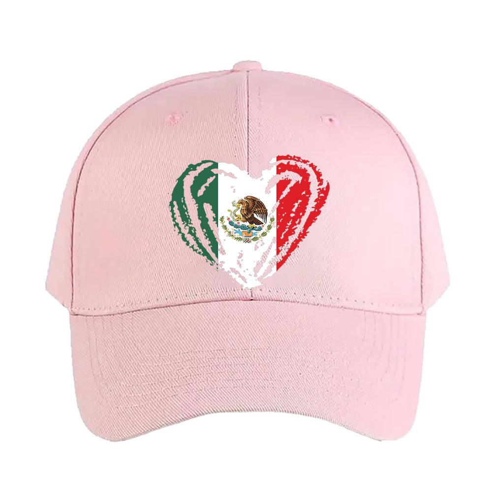 Mexico Mexican Flag Heart Love Cinco De Mayo Cap Summer Woman Man Adult Hat Casual Adjustable Funny Dad Printed Baseball Caps