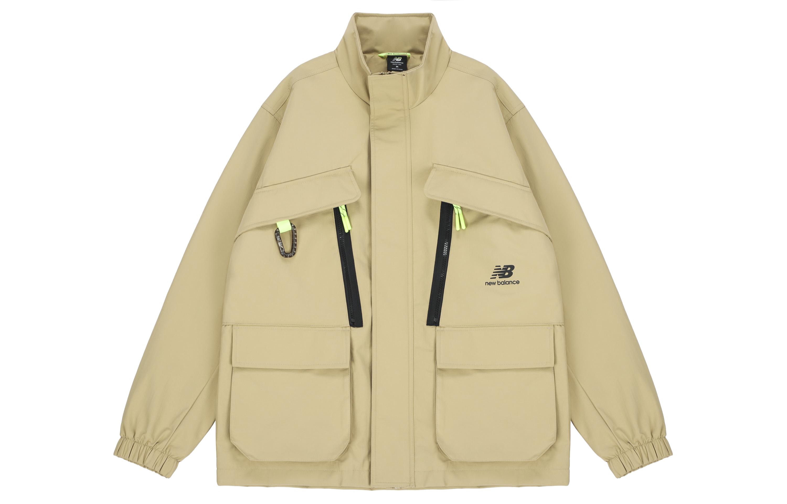 New Balance Jackets Men s Khaki Stand Collar Moderate Workwear AMJ21357-MS M