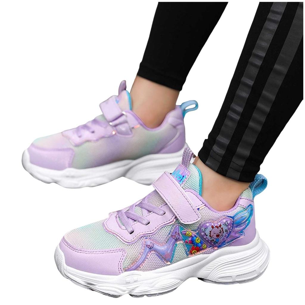 Mädchenschuhe Leichte Weiche Sohle Mesh Atmungsaktiv Kinder-Sneaker Jungen Cartoon Niedlich Schnürung Plateau Freizeit-Sportschuhe