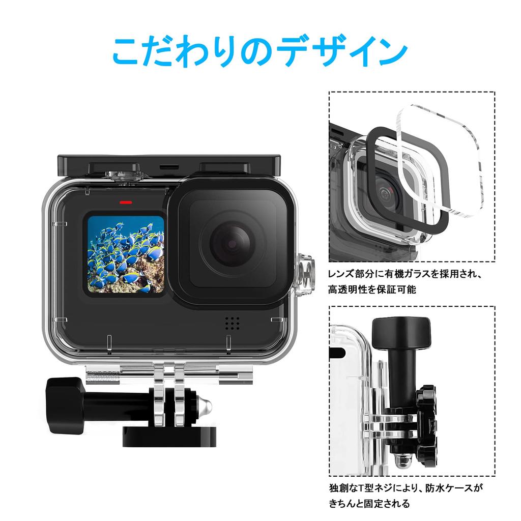 AuyKoo Gopro Hero 9 Vanntett Etui Vanntett Hus Beskyttende Etui Gjennomsiktig Støvtett Beskyttelse Lettvekt Gopro Tilbehør Undervanns