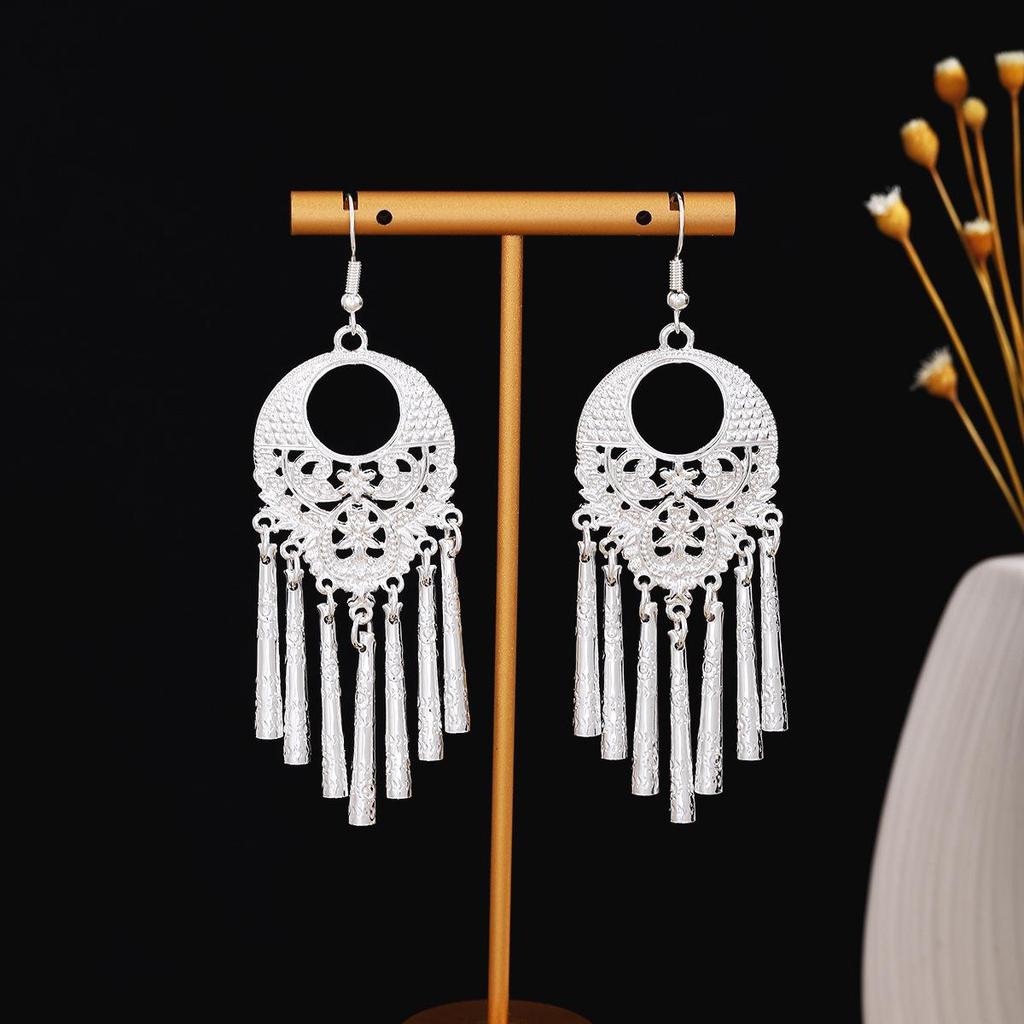 Miao Long Ethnic Tassel Earrings - Luxurious, High-end Fashion Jewelry