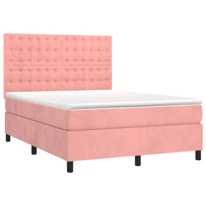 VidaXL Bed Slatted Base with Mattress and LEDs, Upholstered Bed, Double Bed, Adult Bed for Interior Bedroom, 3136364