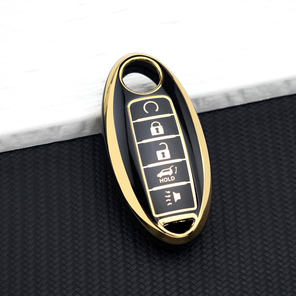 TPU Car Key Case For Nissan Qashqai J10 J11 X-Trail T32 T31 Kicks Pathfinder Tiida Juke Note 5 Buttons Key Cover Key Chain