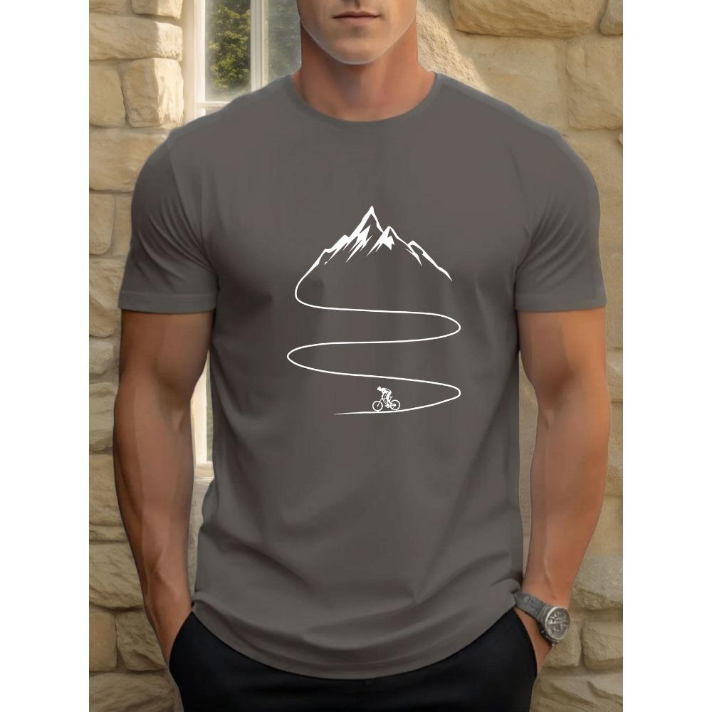 Fashionable Bicycle Hiking Pattern Printed Casual Top