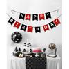 Happy Birthday Banner Birthday Signs Decoration Black Red Racing Theme Party Supplies Garland Decorations Nursery Hanging Decor 13pcs