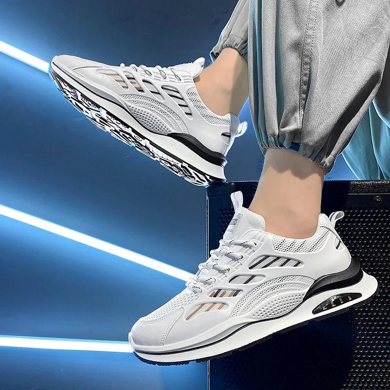 Fashion Men Breathable Sports Casual Shoes Lightweight Sneakers White Outdoor Mesh Non-slip Shoes Men New Athletic Jogging Tennis Shoes