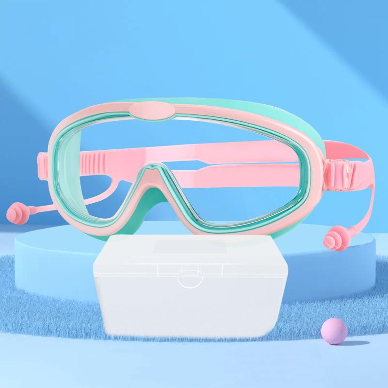 Professional Swimming Goggles for Children Swim Glasses Earplugs Adjustable Waterproof Anti Fog UV Protection Kids Swim Eyewear