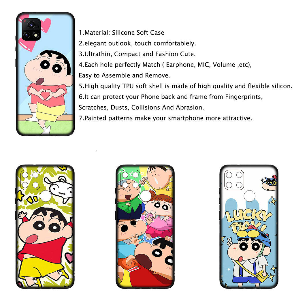 Cover for iPhone 17 16 15 Xiaomi Poco Redmi Note 14 13 12 X Pro Max Samsung Galaxy S25 S24 S23 OPPO Huawei Comics Crayon Shin Chan Shinchan Phone Case