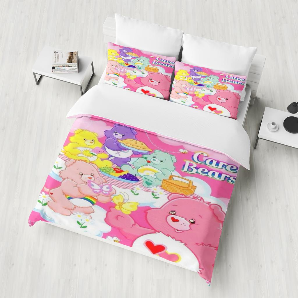 Care Bears Anime Bedding Set Duvet Cover 1009 Polyester Suitable For Children And Adults 3-Piece Set