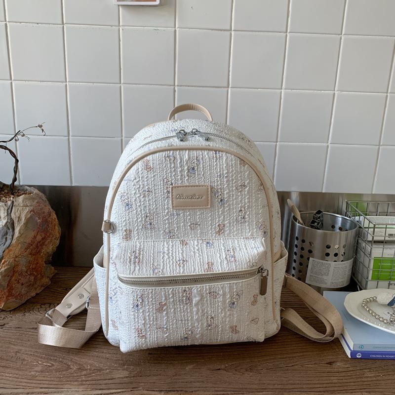 

Niche cute printed backpack 2025 new large-capacity women s student class commute fashion backpack