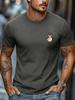 Cœur avec les doigts Mini Poche Impression Unisexe Col Rond Manches Courtes T-shirt Doux Top d'Été Doux Quotidien Rue Basique Tenue Décontractée Porter