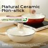 DONNOR Nonstick Ceramic Frying Pan Skillet 3.6L Frying Pan Skillet  with Lid Ceramic Skillets PFAS-Free Heat Resistant Handle