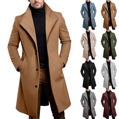 Men's Woolen Mid Length Coat, Windbreaker Coat
