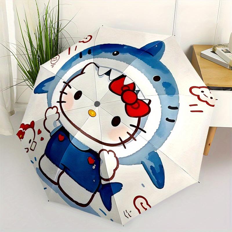 

Hello Kitty, Shark Costume Automatic Opening and Closing Parasol Compact Travel Umbrella with 8 Ribs for Women and Men Ideal Birthday/Christ