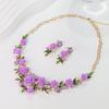 Flower Necklace Earrings Set Banquets Palace for Women Jewelry Accessory Valentine Gifts