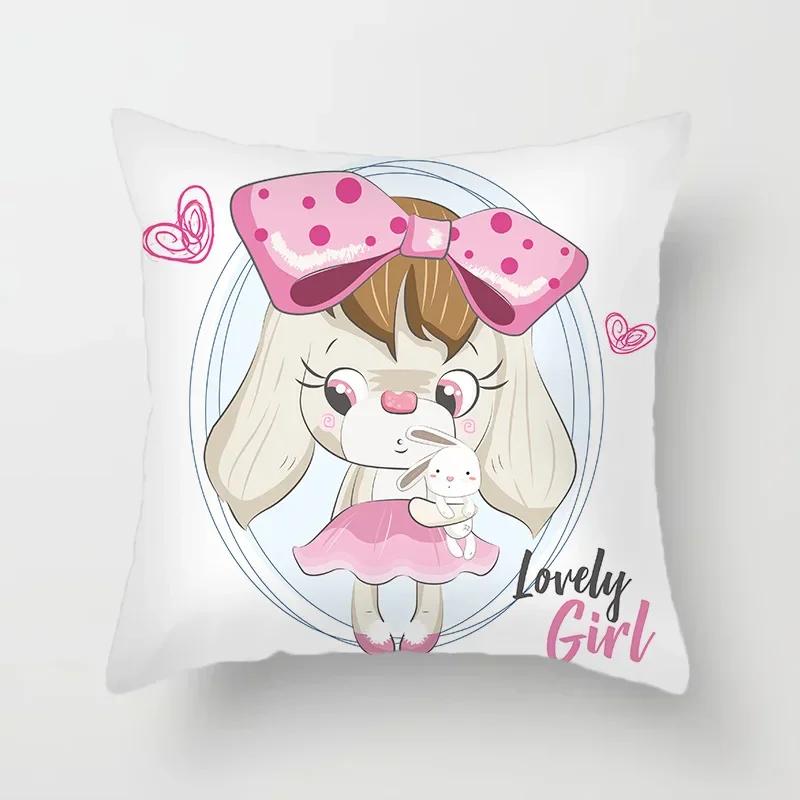 

Наволочка с животным принтом, мультяшным узором, декоративные подушки для дивана в гостиной, домашнего кресла, автомобиля, спальни 30x30cm чёрный