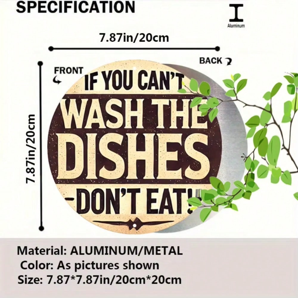 Funny Dishwashing Humor Metal Wall Sign Rustic Kitchen Bathroom Decor Aluminum Art 20x20