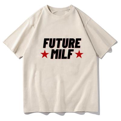 Uniszex 2023 Divat Alkalmi női Future Milf Star Print Crop pólók Crop Top Nyári Fekete Szexi E-lány Babapóló Utcai ruházat Y2k ruhák