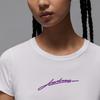 Jordan Gfxas W J Ss Slim Letter Round Neck Comfortable Short Sleeve Regular T-Shirt Women T-Shirts White IB7029-100