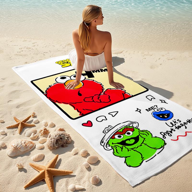 Sesame Street beach towel Outdoor camping Beach towel for vacation swim Outdoor pool Absorbent bath towel