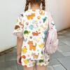 Kids Casual Short Sleeve Animal Print Top and Shorts Set Lightweight Breathable Soft Fabric Comfortable Fit