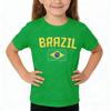 Brazil Flag Retro Style Graphic Children Shirt Kid Boys and Girls Summer Cotton Short Sleeve Little Soccer Fan Casual Daily Wear
