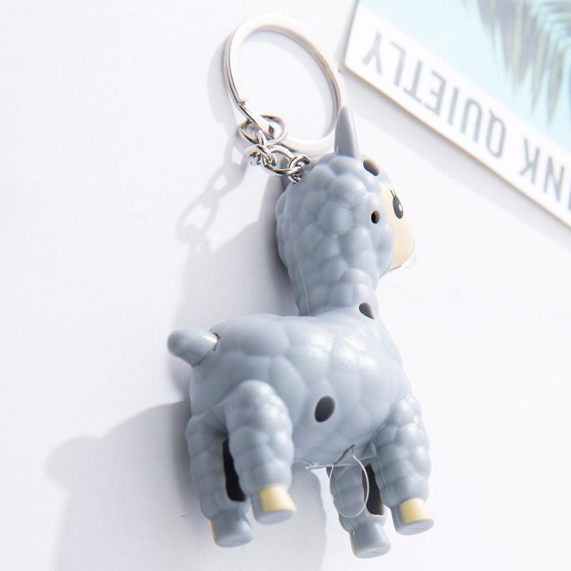 Cartoon Alpaca LED Keychain With Sound Pendant Flashlight Kid Gift Keyring Bag Cartoon Alpaca LED Keychain With Sound Pendant Flashlight Kid Gift Keyring Bag