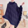 New Imitation Rabbit Fur Solid Color Pullover Cape Sweater Women'S Shawl Pullover Knitted Sweater
