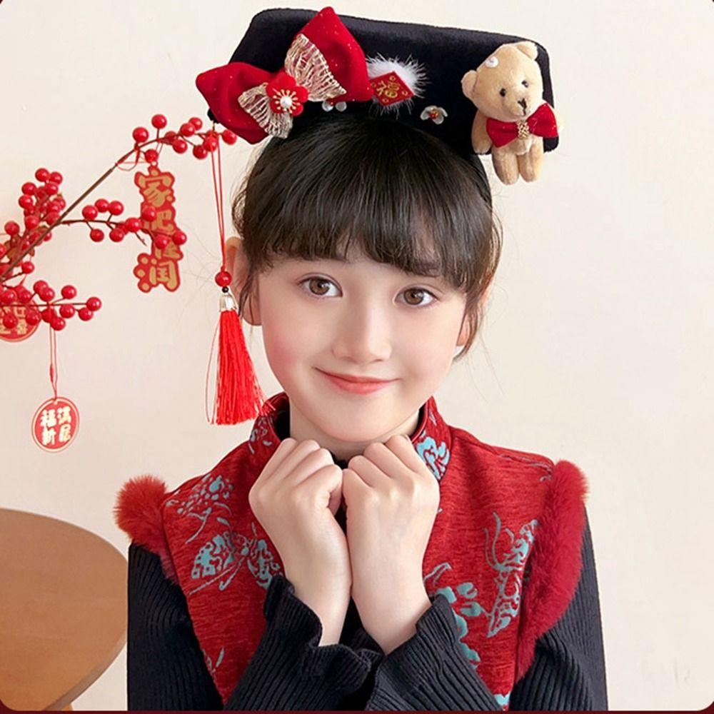 Flower Ancient Style Gege Headband Snake Year Hanfu Headwear  New Year Hair Accessories