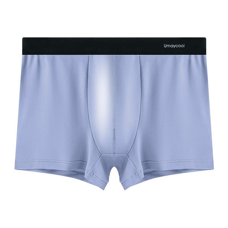 

Чоловічі дихаючі шорти-боксери Ice Silk із середньою талією – літні тонкі, вбираючі піт, бездоганний комфорт XXXL (160-180 catties) синій