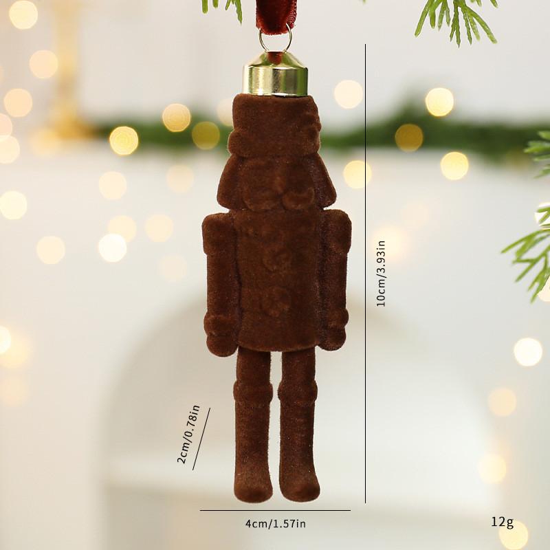 Plush Velvet Nutcracker Toy Hanging Decor Holiday Christmas Tree Ornament
