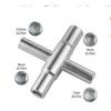 Water Tap Wrench Stainless Steel Multifunctional Cross Valve Four Way Adjustment Maintenance Repair Tool